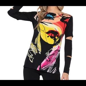 EVA VARRO L/SL PART SPLIT SLEEVES TUNIC INDIA